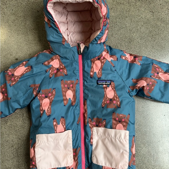 Patagonia Blush reversible  Quilted Hooded Jacket - Picture 2 of 3